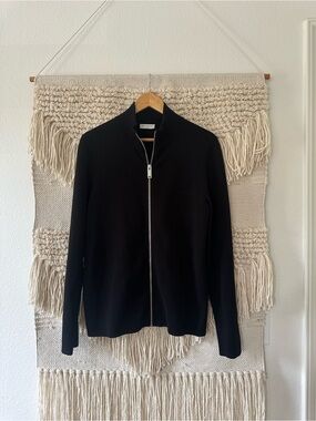 Sandro Wool Zip Up Cardigan Jacket